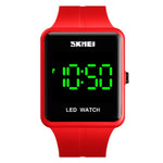 นาฬิกา LED แฟชั่น SKMEI 1541 รุ่นคู่ หน้าปัดสี่เหลี่ยม กันน้ำ สายซิลิโคน นาฬิกาอิเล็กทรอนิกส์