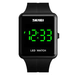 นาฬิกา LED แฟชั่น SKMEI 1541 รุ่นคู่ หน้าปัดสี่เหลี่ยม กันน้ำ สายซิลิโคน นาฬิกาอิเล็กทรอนิกส์