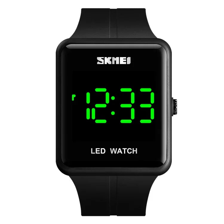 นาฬิกา LED แฟชั่น SKMEI 1541 รุ่นคู่ หน้าปัดสี่เหลี่ยม กันน้ำ สายซิลิโคน นาฬิกาอิเล็กทรอนิกส์