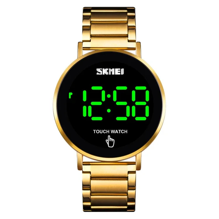 นาฬิกาผู้ชาย SKMEI 1550 หน้าจอสัมผัส LED เรียบง่ายและมีสไตล์ กันน้ำ สแตนเลสสตีล พร้อมนาฬิกาอิเล็กทรอนิกส์