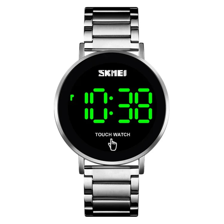 นาฬิกาผู้ชาย SKMEI 1550 หน้าจอสัมผัส LED เรียบง่ายและมีสไตล์ กันน้ำ สแตนเลสสตีล พร้อมนาฬิกาอิเล็กทรอนิกส์