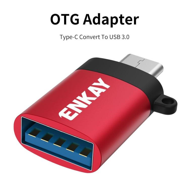 อะแดปเตอร์แปลงข้อมูล ENKAY ENK-AT101 อะลูมิเนียมอัลลอย USB-C / Type-C เป็น USB 3.0 OTG, ENK-AT101