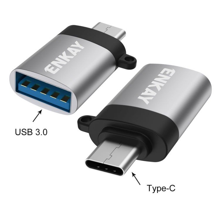อะแดปเตอร์แปลงข้อมูล ENKAY ENK-AT101 อะลูมิเนียมอัลลอย USB-C / Type-C เป็น USB 3.0 OTG, ENK-AT101