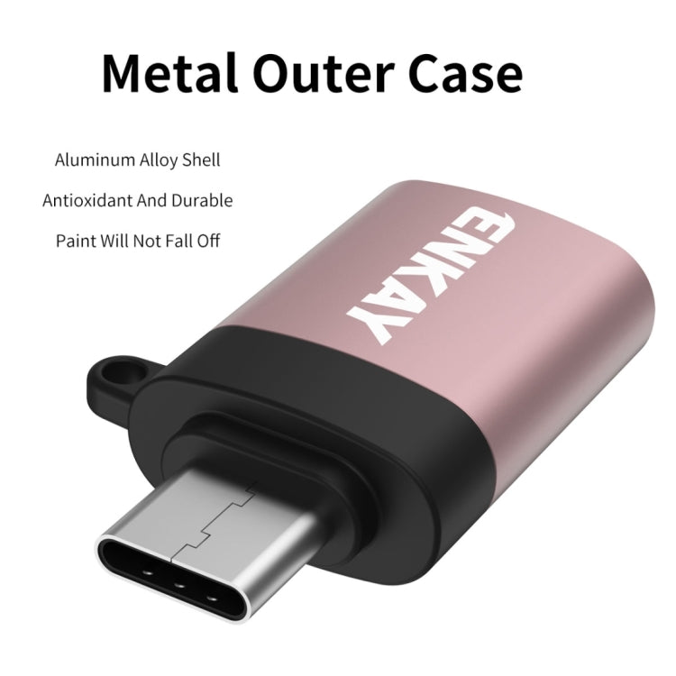 อะแดปเตอร์แปลงข้อมูล ENKAY ENK-AT101 อะลูมิเนียมอัลลอย USB-C / Type-C เป็น USB 3.0 OTG, ENK-AT101