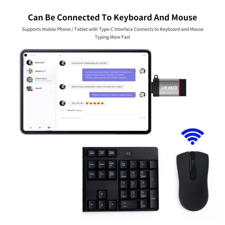 อะแดปเตอร์แปลงข้อมูล ENKAY ENK-AT101 อะลูมิเนียมอัลลอย USB-C / Type-C เป็น USB 3.0 OTG, ENK-AT101