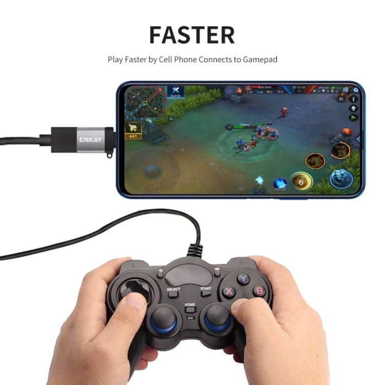 อะแดปเตอร์แปลงข้อมูล ENKAY ENK-AT101 อะลูมิเนียมอัลลอย USB-C / Type-C เป็น USB 3.0 OTG, ENK-AT101