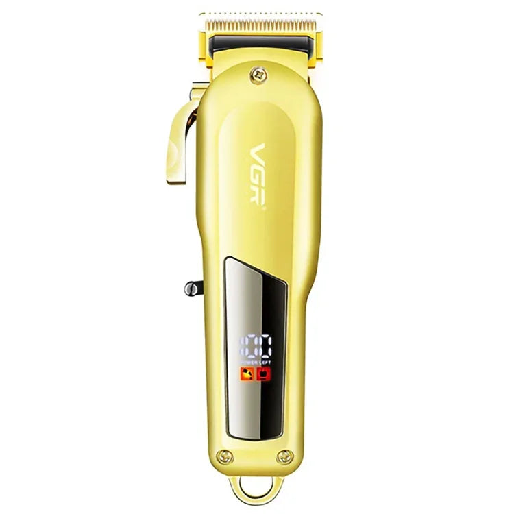 VGR V-278 เครื่องตัดผมไฟฟ้าโลหะ 10W USB พร้อมจอแสดงผลดิจิทัล LED, V-278 (ทอง), V-278 (เงิน)