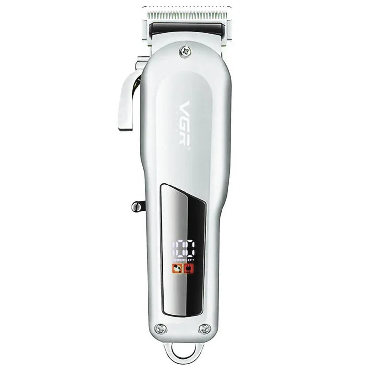 VGR V-278 เครื่องตัดผมไฟฟ้าโลหะ 10W USB พร้อมจอแสดงผลดิจิทัล LED, V-278 (ทอง), V-278 (เงิน)