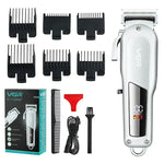 VGR V-278 เครื่องตัดผมไฟฟ้าโลหะ 10W USB พร้อมจอแสดงผลดิจิทัล LED, V-278 (ทอง), V-278 (เงิน)