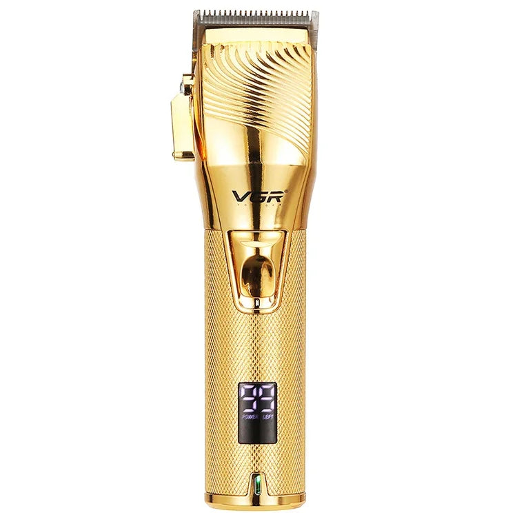 VGR V-280 เครื่องตัดผมไฟฟ้าโลหะ 10W USB พร้อมจอแสดงผลดิจิทัล LED, V-280 (สีทอง)