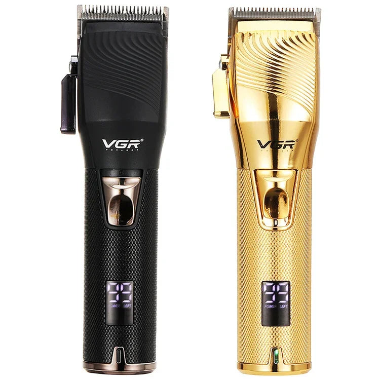 VGR V-280 เครื่องตัดผมไฟฟ้าโลหะ 10W USB พร้อมจอแสดงผลดิจิทัล LED, V-280 (สีทอง)