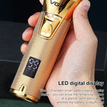 VGR V-280 เครื่องตัดผมไฟฟ้าโลหะ 10W USB พร้อมจอแสดงผลดิจิทัล LED, V-280 (สีทอง)