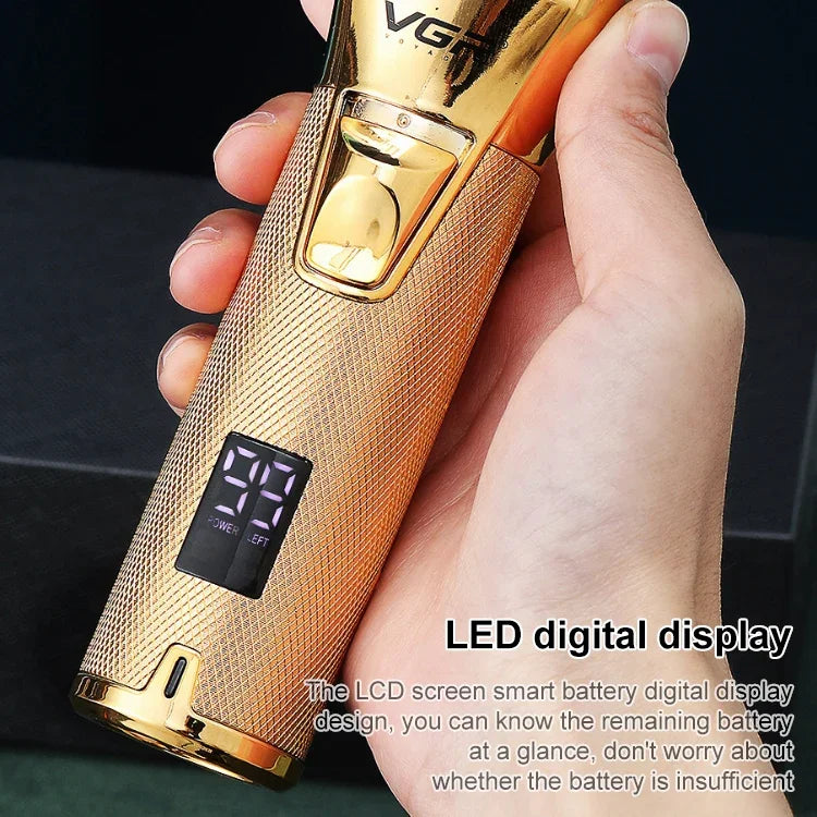 VGR V-280 เครื่องตัดผมไฟฟ้าโลหะ 10W USB พร้อมจอแสดงผลดิจิทัล LED, V-280 (สีทอง)