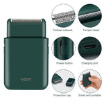 VGR V-390 เครื่องโกนหนวดไฟฟ้าพกพาแบบเลื่อนกลับ 5W USB, V-390 (ดำ), V-390 (เขียว)
