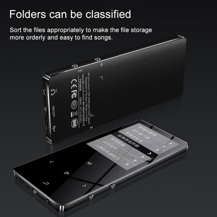 เครื่องเล่นเพลง MP3 MP4 Hifi Bluetooth หน้าจอสัมผัส 1.8 นิ้ว, 8GB, X2, 16GB, สีดำ, เงิน, โรสโกลด์
