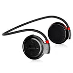 เครื่องเล่น MP3 NVAHVA พร้อมหูฟังบลูทูธ หูฟังกีฬาไร้สาย MP3 พร้อมวิทยุ FM หูฟังสเตอริโอ รองรับการ์ด TF สูงสุด 32GB, mini-503 สีน้ำเงิน, mini-503 สีทอง, mini-503 สีดำ, mini-503 สีแดง