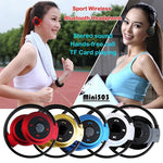 เครื่องเล่น MP3 NVAHVA พร้อมหูฟังบลูทูธ หูฟังกีฬาไร้สาย MP3 พร้อมวิทยุ FM หูฟังสเตอริโอ รองรับการ์ด TF สูงสุด 32GB, mini-503 สีน้ำเงิน, mini-503 สีทอง, mini-503 สีดำ, mini-503 สีแดง