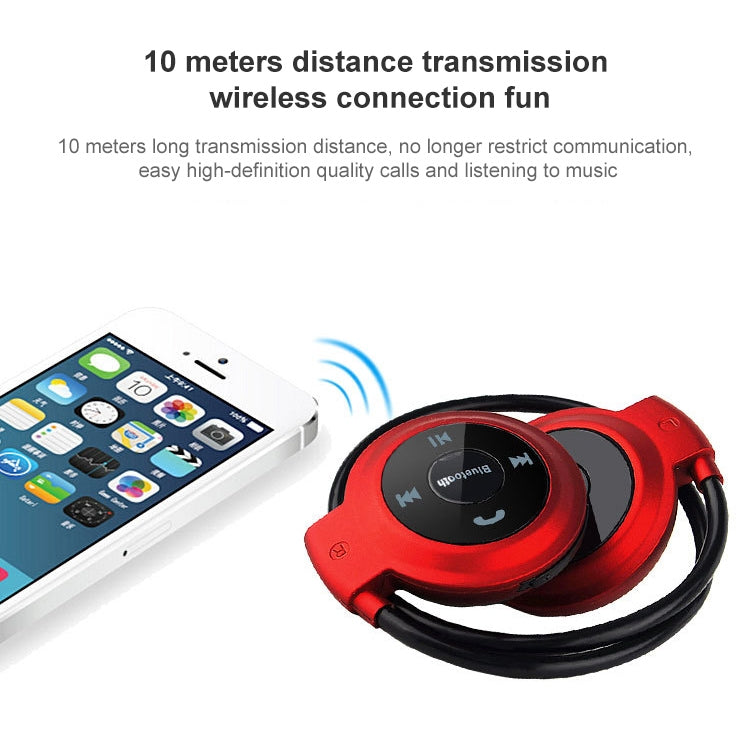 เครื่องเล่น MP3 NVAHVA พร้อมหูฟังบลูทูธ หูฟังกีฬาไร้สาย MP3 พร้อมวิทยุ FM หูฟังสเตอริโอ รองรับการ์ด TF สูงสุด 32GB, mini-503 สีน้ำเงิน, mini-503 สีทอง, mini-503 สีดำ, mini-503 สีแดง