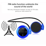 เครื่องเล่น MP3 NVAHVA พร้อมหูฟังบลูทูธ หูฟังกีฬาไร้สาย MP3 พร้อมวิทยุ FM หูฟังสเตอริโอ รองรับการ์ด TF สูงสุด 32GB, mini-503 สีน้ำเงิน, mini-503 สีทอง, mini-503 สีดำ, mini-503 สีแดง