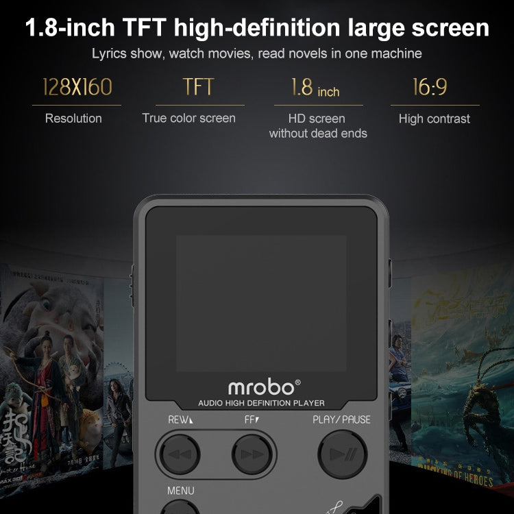 เครื่องเล่น MP3 HIFI ขนาด 1.8 นิ้ว ตัวเครื่องโลหะ คุณภาพเสียงสูง ระดับเริ่มต้น รองรับการ์ด TF / วิทยุ FM / หนังสืออิเล็กทรอนิกส์