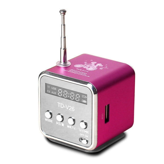 ลำโพงพกพาพร้อมวิทยุ FM ขนาดเล็ก มัลติฟังก์ชัน USB สำหรับโน้ตบุ๊ก ทีวี โทรศัพท์ รองรับการ์ด SD/TF และเครื่องเล่นเพลง Mp3