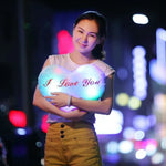หมอนตุ๊กตารูปหัวใจลายตัวอักษรภาษาอังกฤษเรืองแสง