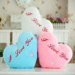 หมอนตุ๊กตารูปหัวใจลายตัวอักษรภาษาอังกฤษเรืองแสง