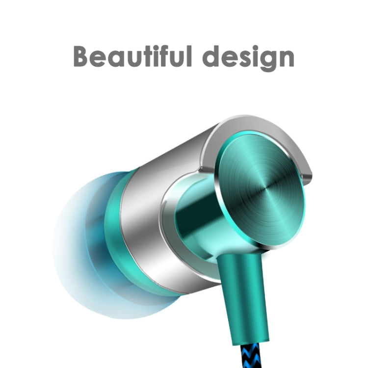 หูฟังมีสายโลหะเสียงเบสหนัก หูฟังสปอร์ตแบบสอดหูพร้อมไมโครโฟนสำหรับ Xiaomi Samsung Huawei