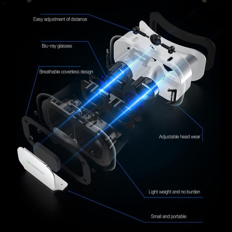 แว่นตา VR Shinecon รุ่นที่ 5 แว่นตา 3D ความจริงเสมือน น้ำหนักเบา พร้อมกล่องพกพา สำหรับโทรศัพท์มือถือขนาด 4.7-6.0 นิ้ว