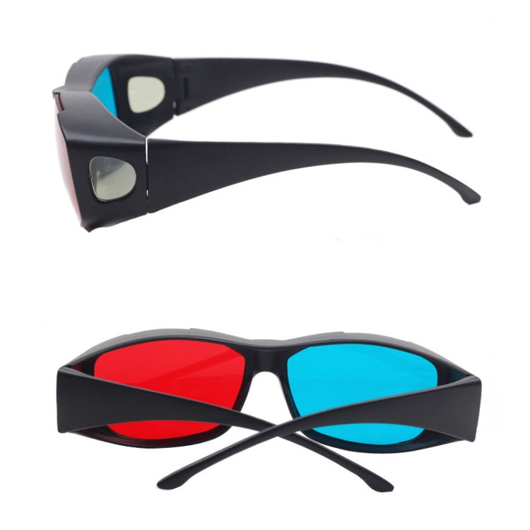 แว่นตา 3D สีแดงน้ำเงิน แบบกรอบ Anaglyph สำหรับเกม ภาพยนตร์สเตอริโอ แว่นตา 3 มิติ พลาสติก สีแดงน้ำเงิน