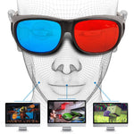 แว่นตา 3D สีแดงน้ำเงิน แบบกรอบ Anaglyph สำหรับเกม ภาพยนตร์สเตอริโอ แว่นตา 3 มิติ พลาสติก สีแดงน้ำเงิน