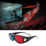 แว่นตา 3D สีแดงน้ำเงิน แบบกรอบ Anaglyph สำหรับเกม ภาพยนตร์สเตอริโอ แว่นตา 3 มิติ พลาสติก สีแดงน้ำเงิน