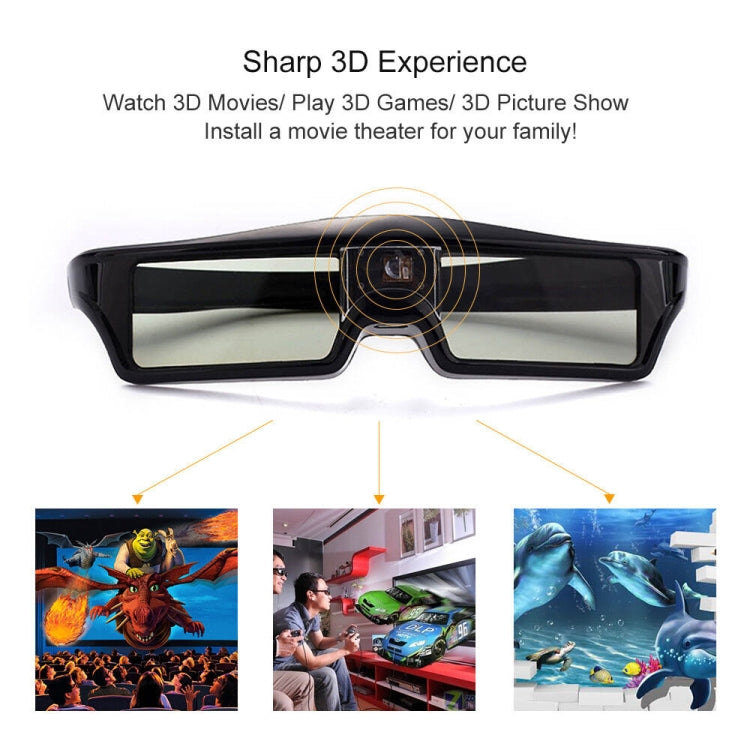 แว่นตา 3D DLP-Link แบบ active สำหรับโปรเจคเตอร์ BenQ Z4/H1/G1/P1 LG, NUTS, Acer, Optoma DLP-LINK