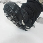 ปลอกหุ้มรองเท้ากันลื่นรูปทรงน้ำเต้า 5 ฟัน สำหรับพื้นน้ำแข็งและหิมะกลางแจ้ง 1 คู่