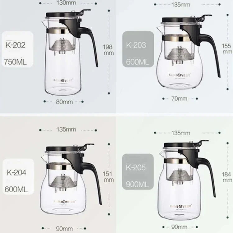ชุดกาน้ำชากระจกทนความร้อน KAMJOVE รุ่น K-200 400ML, K-201 500ML, K-202 750ML, K-203 600ML, K-204 600ML, K-205 900ML สำหรับสำนักงาน