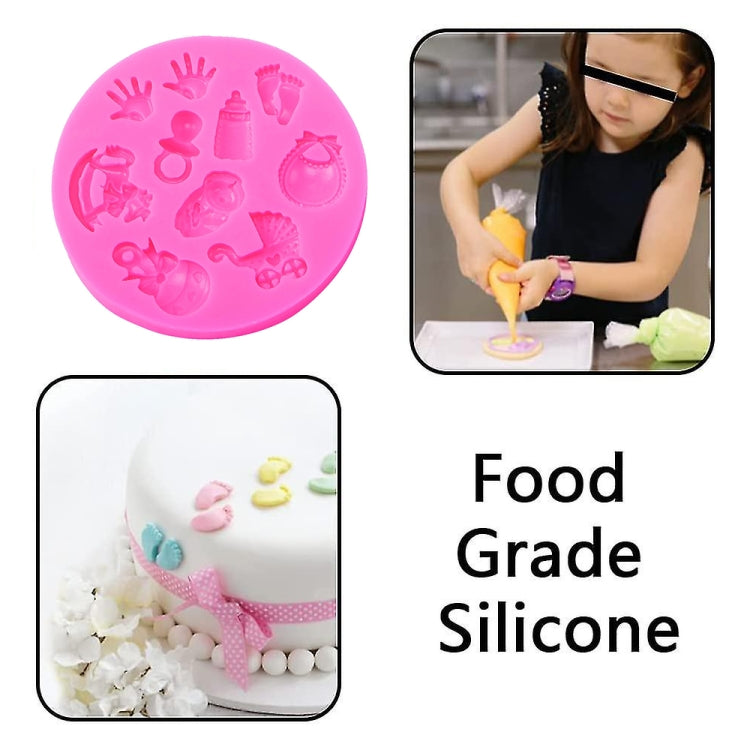 แม่พิมพ์ซิลิโคน DIY รูปร่างมือและเท้าเด็ก 2 ชิ้น แม่พิมพ์เค้กช็อกโกแลต เครื่องมืออบ รูปร่างเท้า