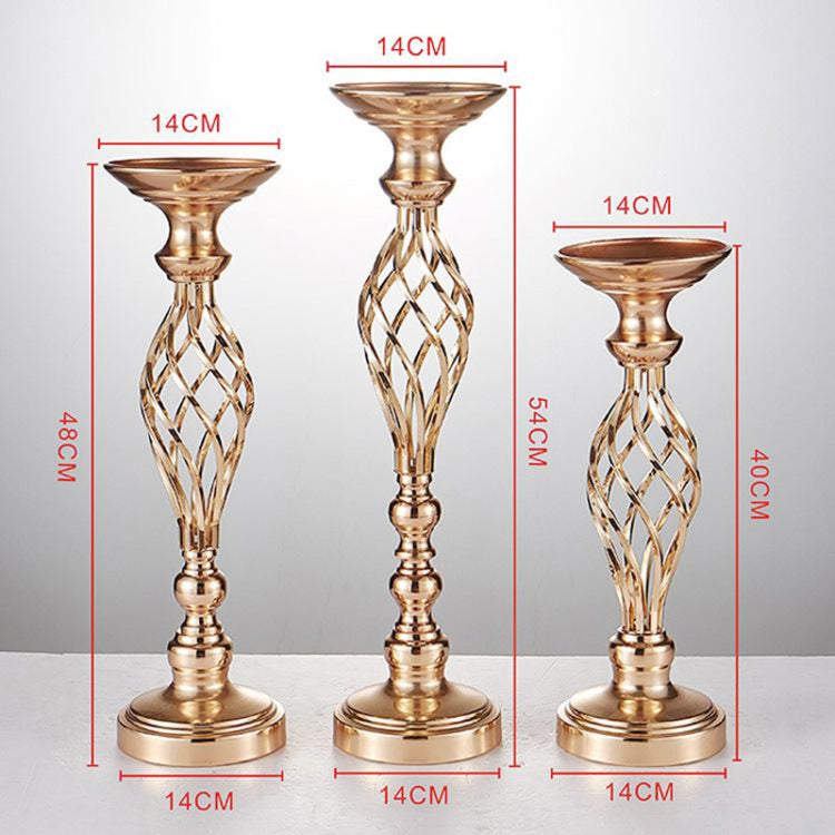 Gold Plated Wrought Iron Candlestick Window Wedding Props Decoration, 40cm, 48cm, 54cm