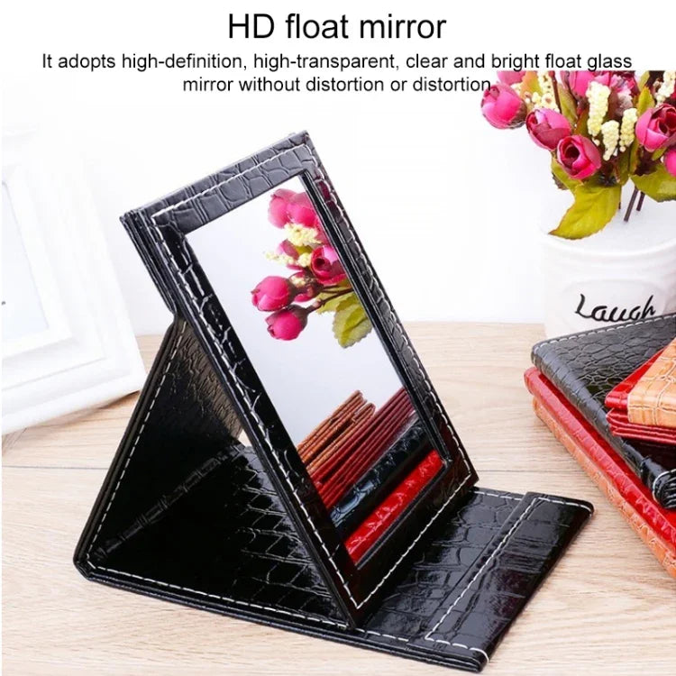 กระจกเครื่องสำอางหนังทรงสี่เหลี่ยมลายจระเข้ แบบตั้งได้ สีดำ L 18x25.5x1.6CM, สีดำ M 15x20.5x1.6CM, สีดำ S 12x17.5x1.6CM, สีน้ำตาล L 18x25.5x1.6CM, สีน้ำตาล M 15x20.5x1.6CM, สีน้ำตาล S 12x17.5x1.6CM, สีแดง L 18x25.5x1.6CM, สีแดง M 15x20.5x1....