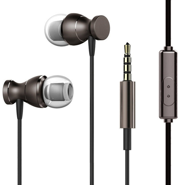 หูฟังสปอร์ตแจ็ค 3.5 มม. กันเหงื่อ สเตอริโอเบสแรง พร้อมไมโครโฟนสำหรับ iPhone Samsung