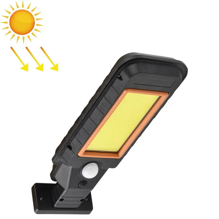 โคมไฟติดผนังพลังงานแสงอาทิตย์แบบมีเซ็นเซอร์ LED กลางแจ้งกันน้ำ ไฟถนน LED 128 COB