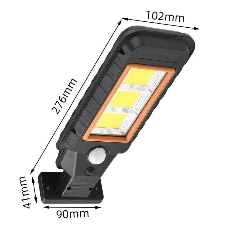 โคมไฟติดผนังพลังงานแสงอาทิตย์แบบมีเซ็นเซอร์ LED กลางแจ้งกันน้ำ ไฟถนน LED 128 COB