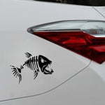 10 PCS YOJA Mad Fish Funny Decal Car Window Decoration Vinyl Stickers Motorcycle Accessories, 11x7CM, Black, Silver