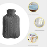 ปลอกถักขวดน้ำร้อนสีพื้น (ไม่รวมขวดน้ำร้อน) ถุงกำมะหยี่นุ่มสำหรับใส่ขวดน้ำร้อน