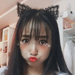 ที่คาดผมลูกไม้ผู้หญิง รูปหูแมวน่ารัก สายโซ่หัว