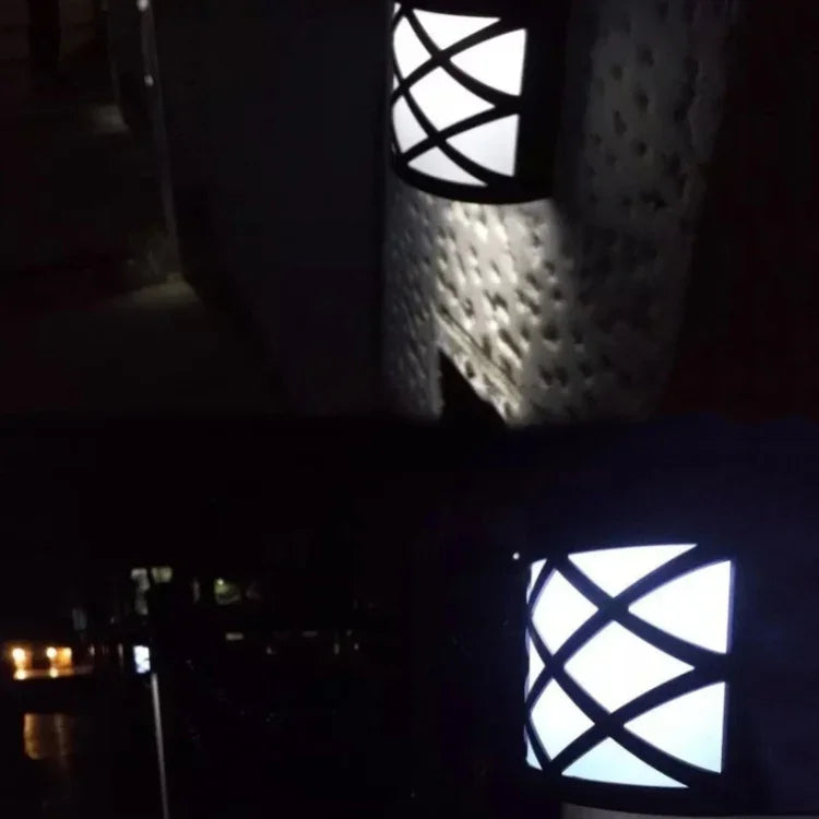ไฟติดผนัง LED พลังงานแสงอาทิตย์ กันน้ำ กลางแจ้ง ประหยัดพลังงาน ไฟถนนและสวน ไฟสีขาว ไฟวอร์มไวท์