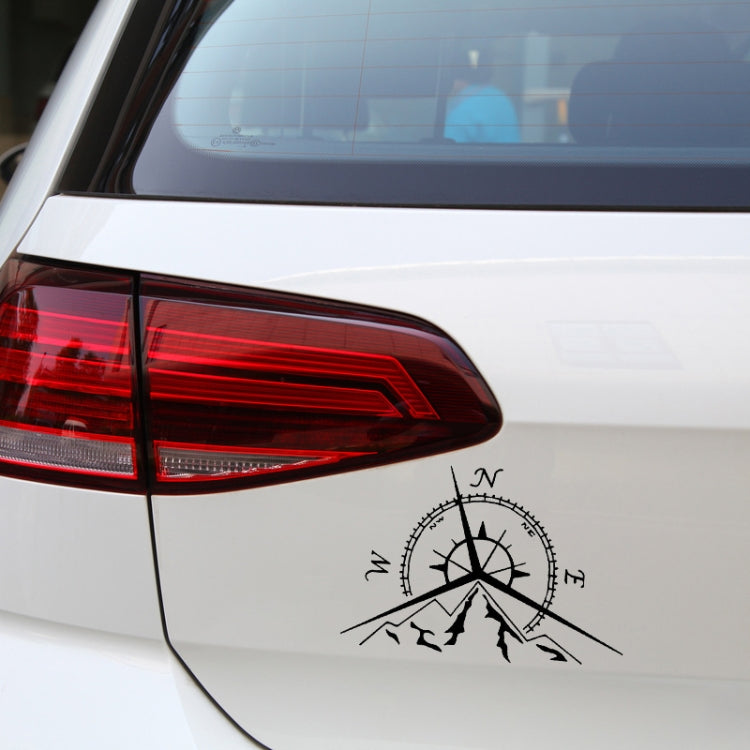 5 PCS NSWE Fashion Mountains Compass Rose Decal Nautical Compass Navigate Car Sticker, Size: 13.7x9.4cm, 5 PCS Black, 5 PCS  Silver