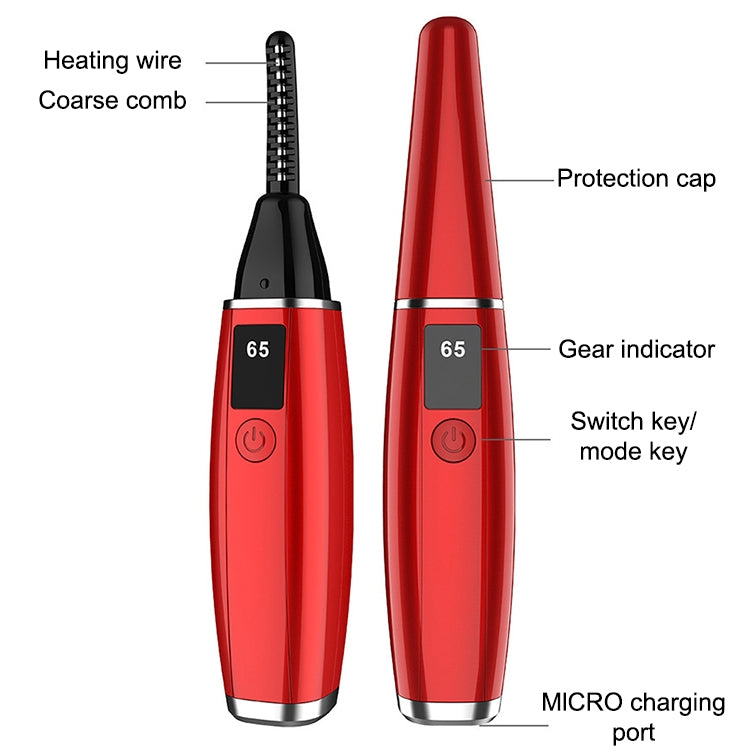 เครื่องดัดขนตาไฟฟ้า อุปกรณ์ความงามชาร์จไฟ 380mAh (สีแดง), 380mAh (สีขาว)