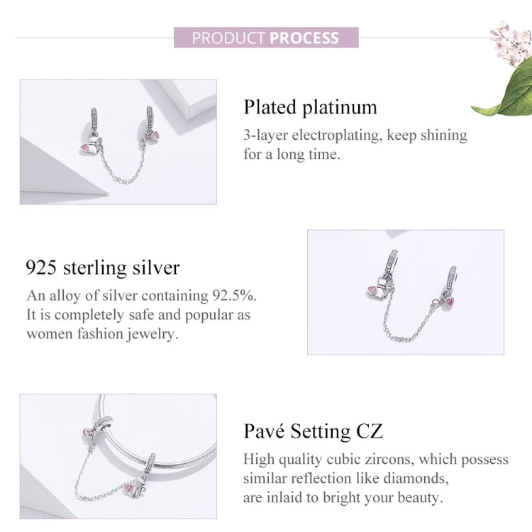 สายโซ่ปลอดภัยแมวเงิน S925 อุปกรณ์เสริมสร้อยข้อมือ DIY