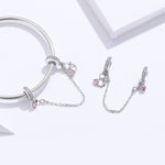 สายโซ่ปลอดภัยแมวเงิน S925 อุปกรณ์เสริมสร้อยข้อมือ DIY