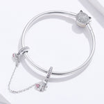 สายโซ่ปลอดภัยแมวเงิน S925 อุปกรณ์เสริมสร้อยข้อมือ DIY